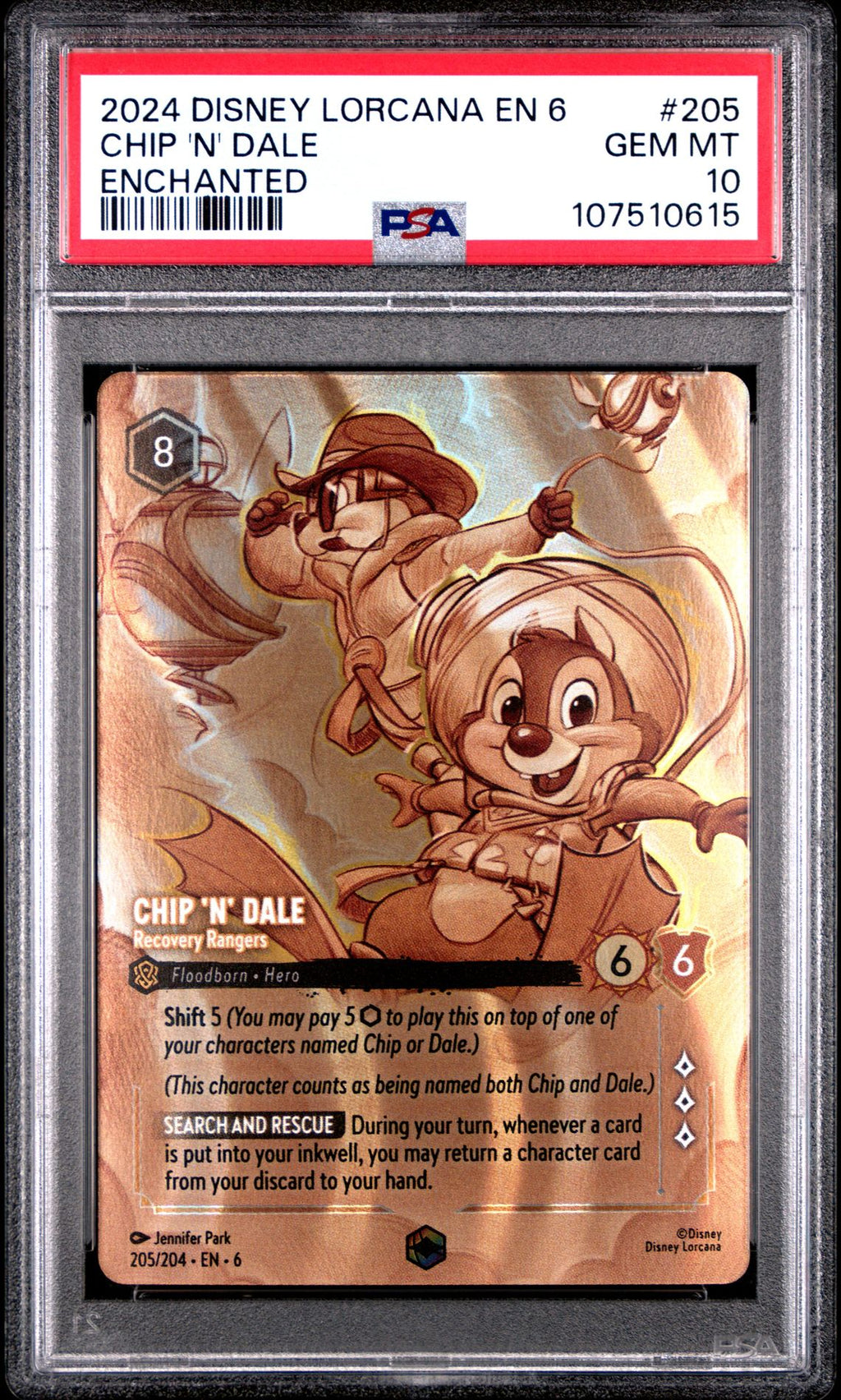 Disney Lorcana TCG - Chip 'N' Dale Recovery Rangers - 205/204 - Enchanted - PSA Graded 10