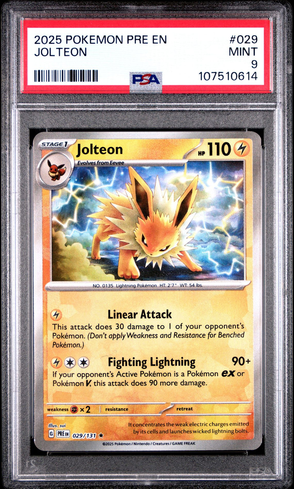 POKÉMON TCG - Jolteon Reverse Holo Poke Ball Rare - 147/131 - PSA Graded 9 - Label Error