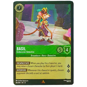 Disney Lorcana TCG - Basil Undercover Detective - 86/204 - Cold Foil