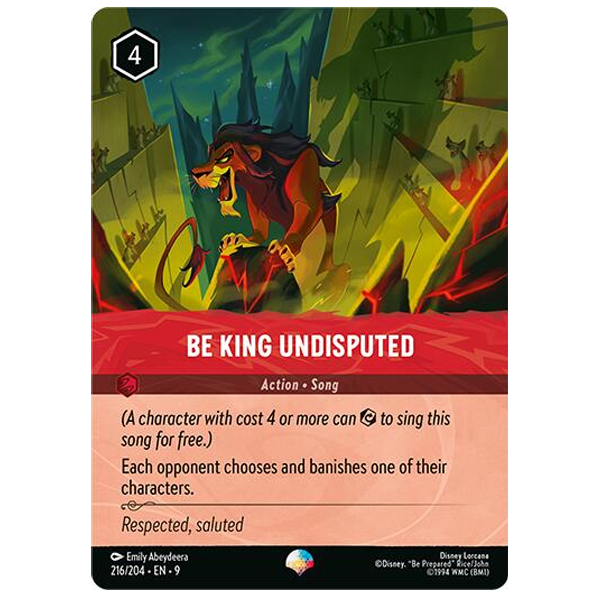 Disney Lorcana TCG - Be King Undisputed - 216/204 - Epic Hero Stash Disney Lorcana TCG - Be King Undisputed - 216/204 - Epic Hero Stash