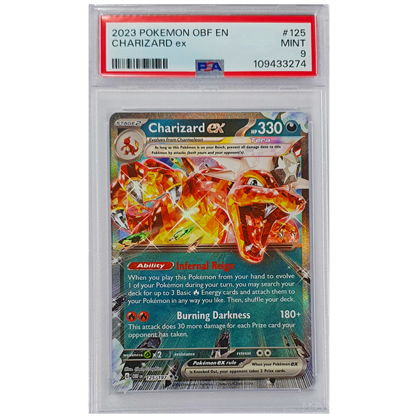 POKMON TCG - Charizard ex Ultra Rare - 125/197 - PSA Graded 9 Hero Stash POKMON TCG - Charizard ex Ultra Rare - 125/197 - PSA Graded 9 Hero Stash