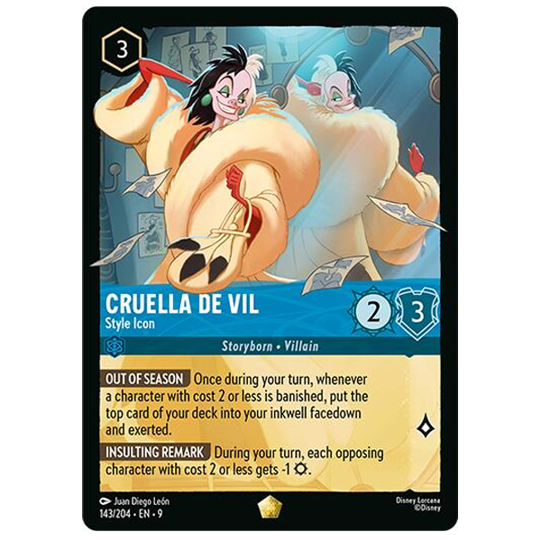 Disney Lorcana TCG - Cruella De Vil Style Icon - 143/204