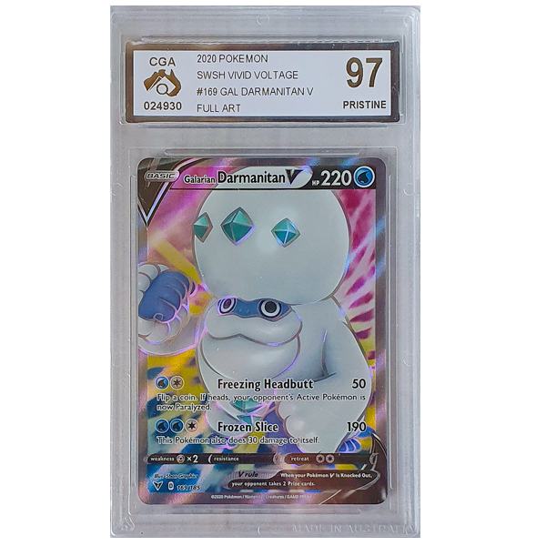 POKÉMON TCG - Galarian Darmanitan V Full Art - 169/185 - CGA Graded 97