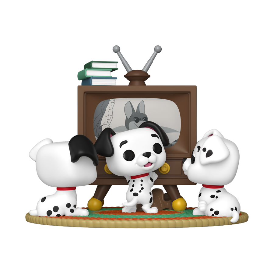 PRE-ORDER 101 Dalmatians (1961) - Rolly, Patch & Lucky with TV Pop! Moment Vinyl Figure - PRE-ORDER