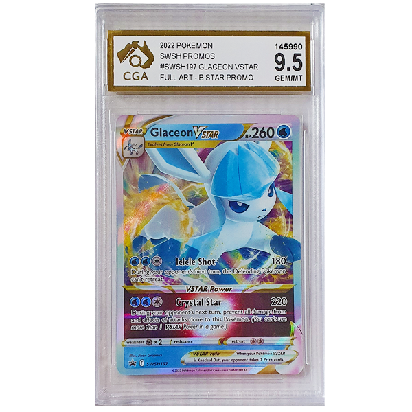 POKÉMON TCG - Glaceon VStar Black Star Promo - SWSH197 - CGA Graded 9.5