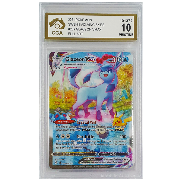 POKÉMON TCG - Glaceon VMax Alternate Art Secret Rare - 209/203 - CGA Graded 10