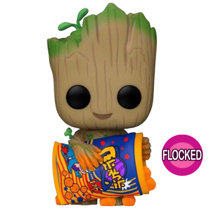 I Am Groot - Groot with Cheese Puffs Flocked US Exclusive Pop! Vinyl Figure