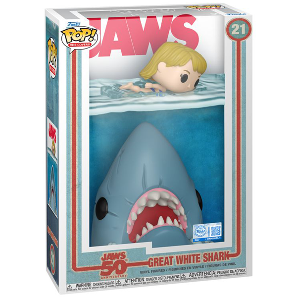Jaws 50th Anniversary - Great White Shark Pop! VHS Covers with Case