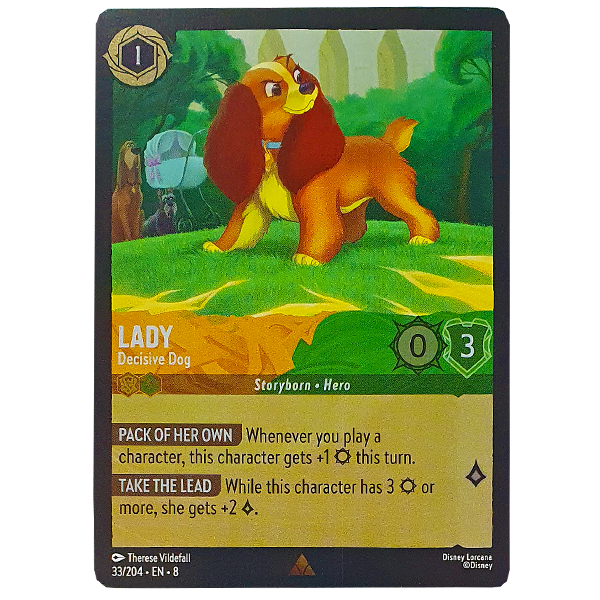 Disney Lorcana TCG - Lady Decisive Dog- 33/204 - Cold Foil
