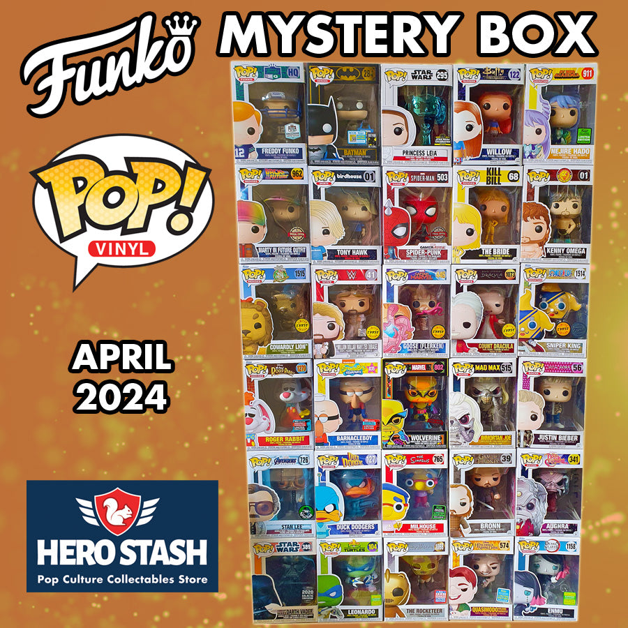 Hero Stash Pop! Vinyl Mystery Box - 3x Random Pop! Vinyl Figures Bundle - April 2024