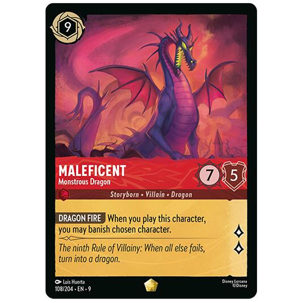 Disney Lorcana TCG - Maleficent Monstrous Dragon - 108/204  Hero Stash