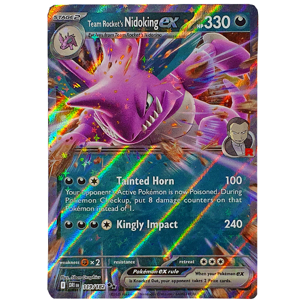 POKÉMON TCG - Team Rocket's Nidoking ex Ultra Rare - 119/182