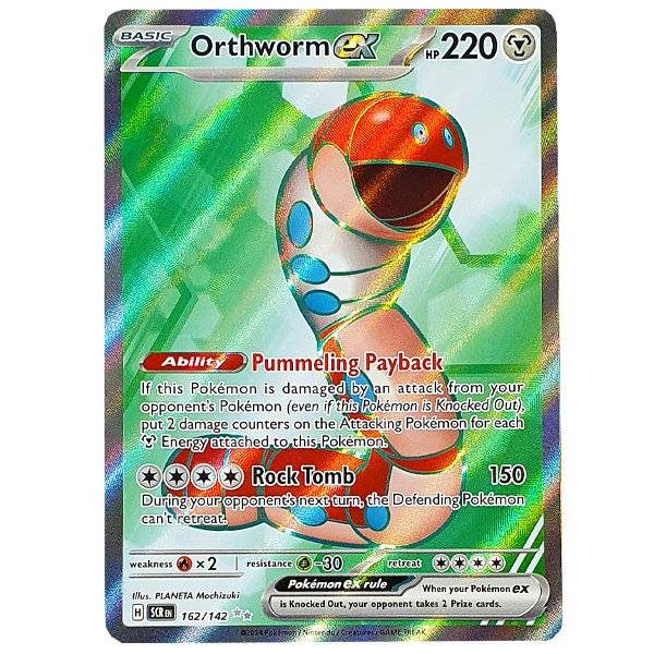 Stellar Crown Card Pokemon Orthworm Ex 162/142 Stellar Crown