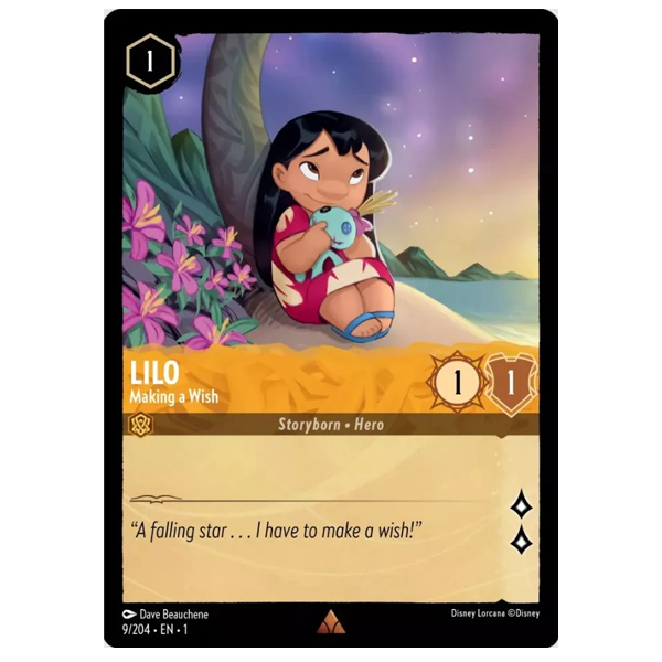 Disney Lorcana TCG - Lilo Making a Wish - 9/204 Hero Stash Disney Lorcana TCG - Lilo Making a Wish - 9/204 Hero Stash