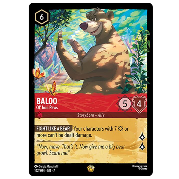 Disney Lorcana TCG - Baloo Ol' Iron Paws - 142/204