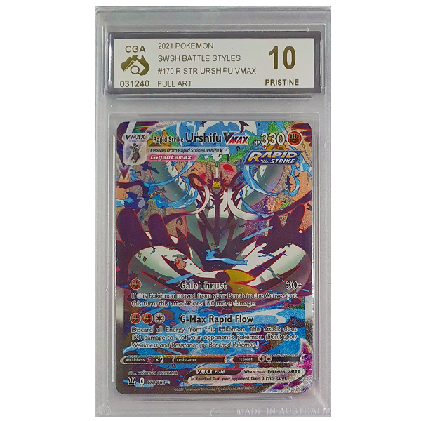 POKÉMON TCG - Rapid Strike Urshifu VMax Alternate Art Secret Rare - 170/163 - CGA Graded 10