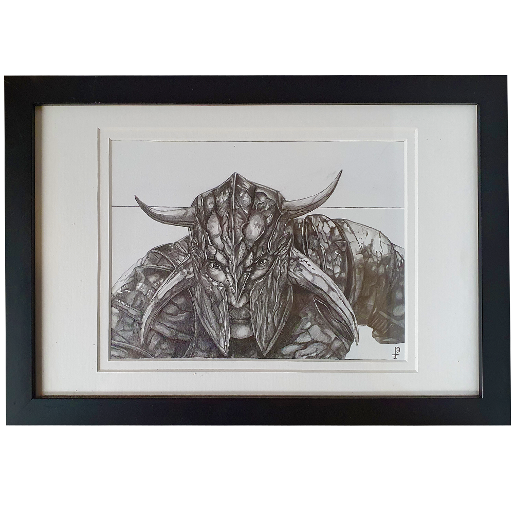 Artwork - Fine Art Pencil Sketch A4 with Frame - 'Ares'