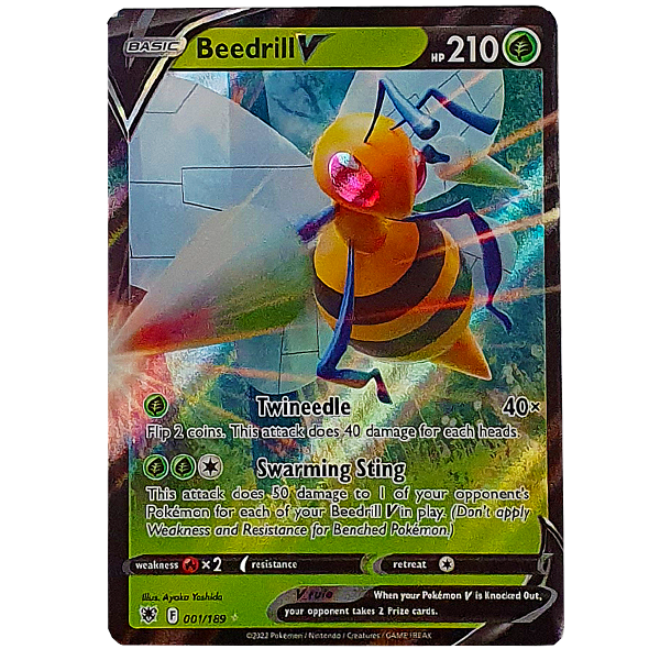 POKMON TCG - Beedrill V Ultra Rare - 001/189 Hero Stash POKMON TCG - Beedrill V Ultra Rare - 001/189 Hero Stash