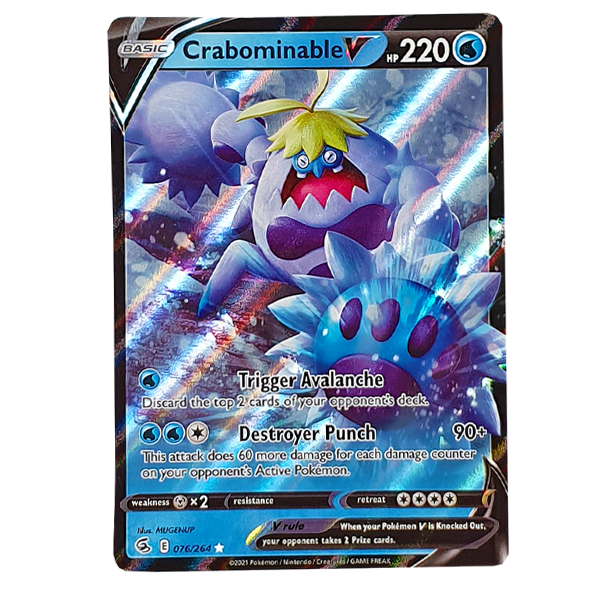 POKMON TCG - Crabominable V Ultra Rare - 076/264 Hero Stash POKMON TCG - Crabominable V Ultra Rare - 076/264 Hero Stash