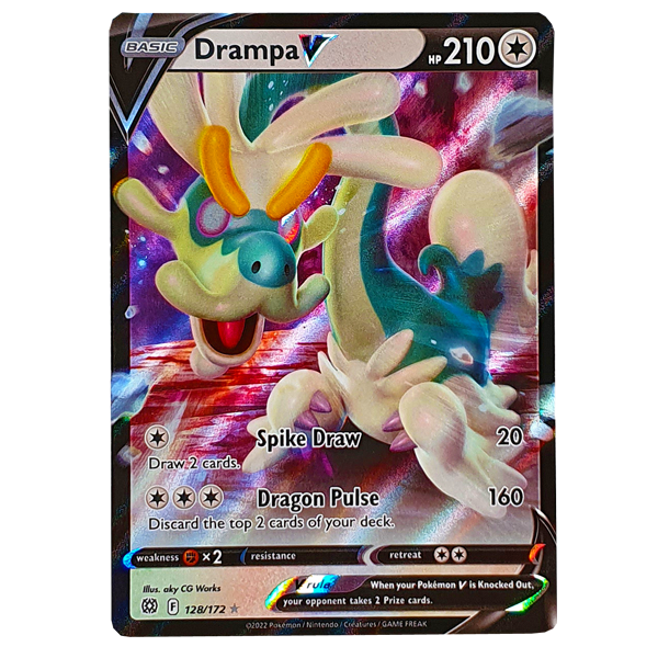 POKMON TCG - Drampa V Ultra Rare - 128/172 Hero Stash POKMON TCG - Drampa V Ultra Rare - 128/172 Hero Stash