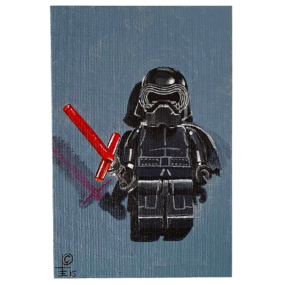 Artwork - Acyrlic Painting 4"x6" - 'Kylo Ren Mini Fig'