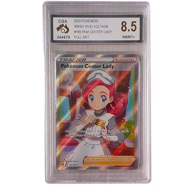 POKÉMON TCG - Pokemon Center Lady Full Art Ultra Rare - 185/185 - CGA Graded 8.5