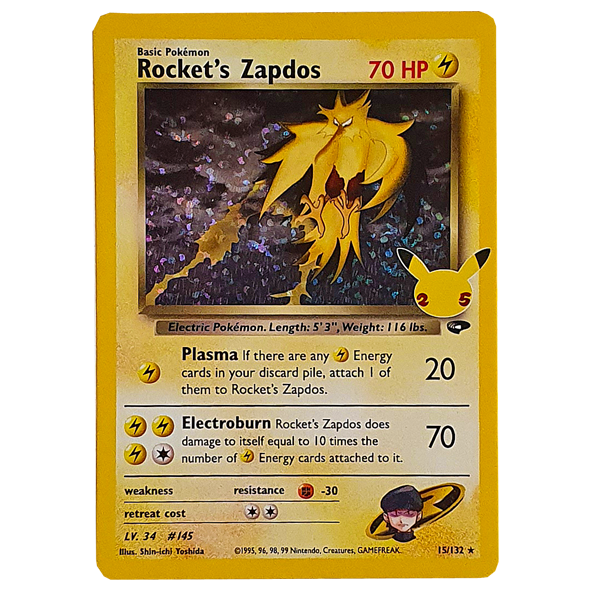 POKÉMON TCG - Rocket's Zapdos Holo Rare (Classic Collection) - 15/132
