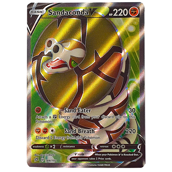 POKMON TCG - Sandaconda V Full Art Ultra Rare - 184/192 Hero Stash POKMON TCG - Sandaconda V Full Art Ultra Rare - 184/192 Hero Stash