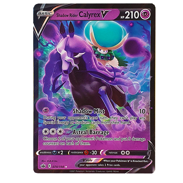 POKMON TCG - Shadow Rider Calyrex V Ultra Rare - 074/198 Hero Stash POKMON TCG - Shadow Rider Calyrex V Ultra Rare - 074/198 Hero Stash