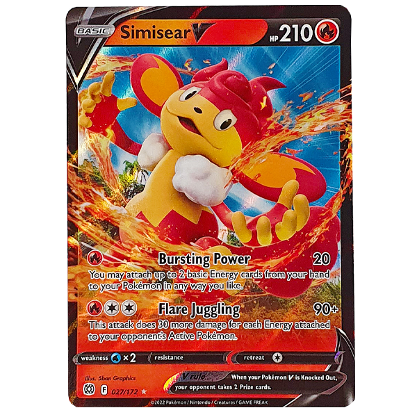 POKÉMON TCG - Simisear V Ultra Rare - 027/172
