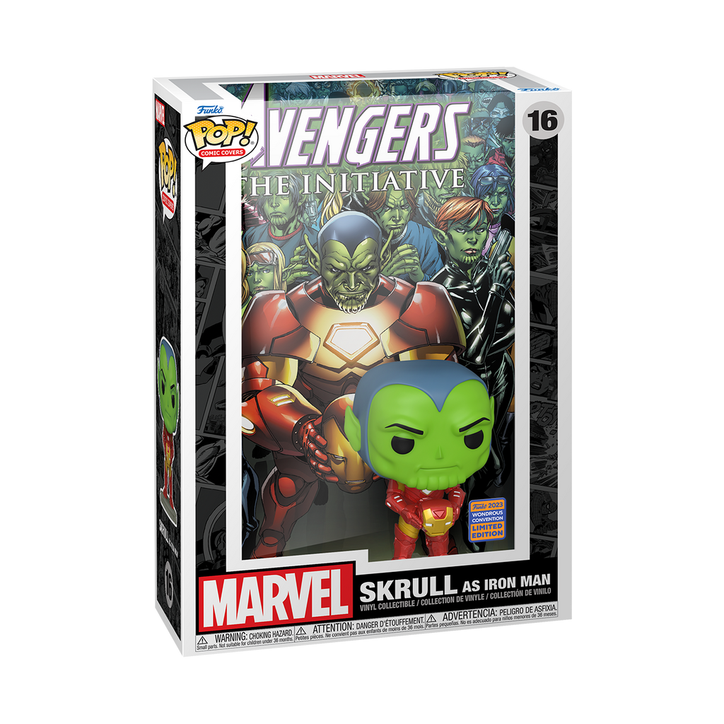 Marvel - Avengers The initiative Skrull as Iron Man WonderCon 2023 Exclusive Pop! Comic Covers with Case