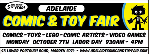 Visit us at the Adelaide Comic & Toy Fair on Labour Day Public Holiday