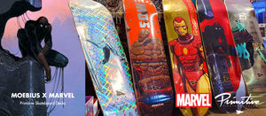 Moebius X Marvel Primitive Skateboard Decks now in Store