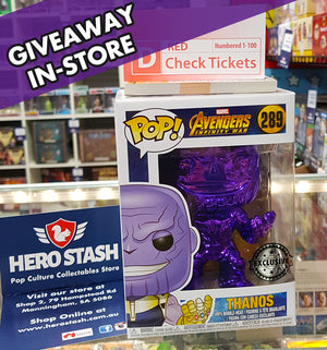 Win an exclusive Thanos Chrome Pop! Vinyl in store