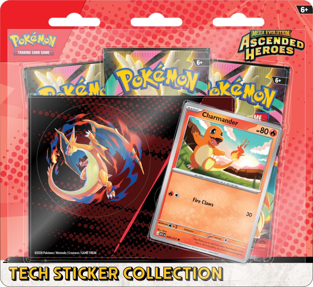 PRE-ORDER Pokemon - Mega Evolution Ascended Heroes - Tech Sticker Collection Blister (Assorted) - PRE ORDER - LIMIT 1 PER PERSON
