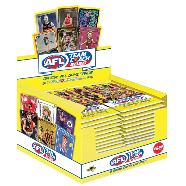 AFL - Team Coach 2026 Footy Trading Cards - Sealed Booster Box (36 Packs)