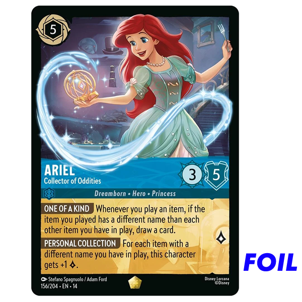 Disney Lorcana TCG - Ariel Collector of Oddities - 156/204 - Cold Foil
