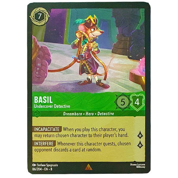 Disney Lorcana TCG - Basil Undercover Detective - 86/204 - Cold Foil