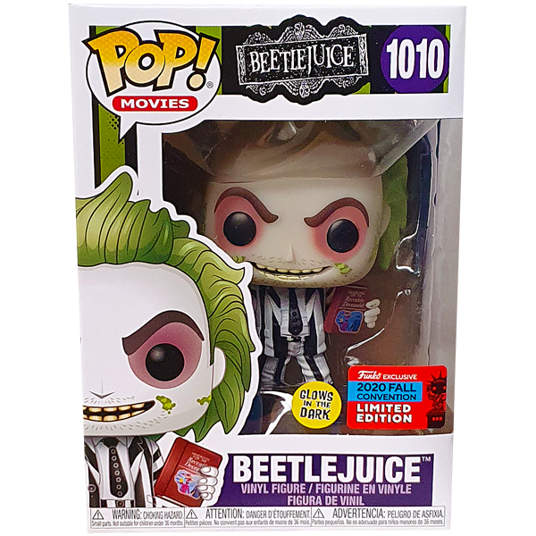 Beetlejuice - Beetlejuice with Handbook Glow NYCC 2020 Exclusive Pop! Vinyl Figure