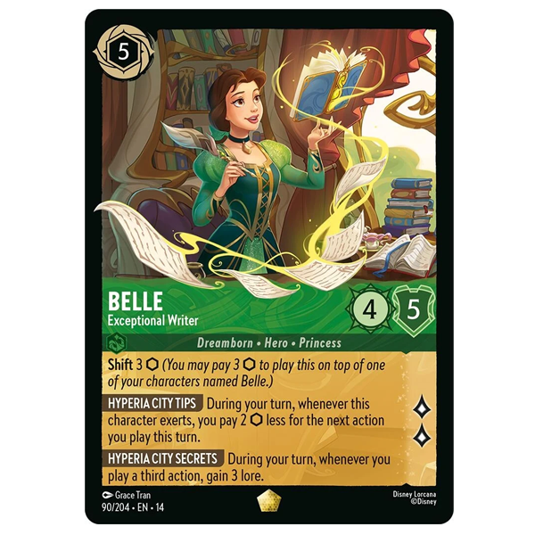 Disney Lorcana TCG - Belle Exceptional Writer - 90/204