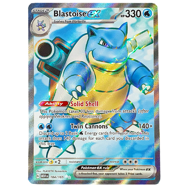 POKÉMON TCG - Blastoise EX Full Art Secret Rare - 184/165