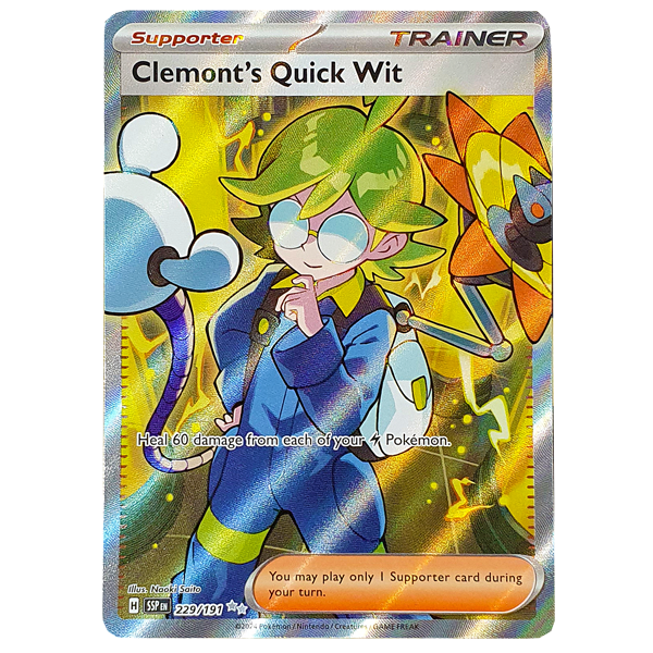 POKÉMON TCG - Clemont's Quick Wit Full Art Secret Rare - 229/191