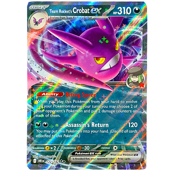 POKÉMON TCG - Team Rocket's Crobat ex Ultra Rare - 122/182