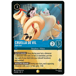Disney Lorcana TCG - Cruella De Vil Style Icon - 143/204