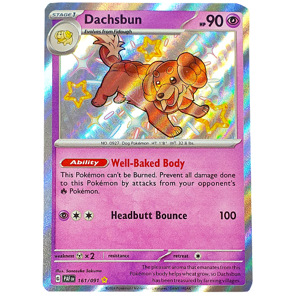 POKÉMON TCG - Dachsbun Shiny Rare - 161/091