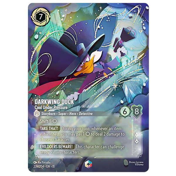 Disney Lorcana TCG - Darkwing Duck Cool Under Pressure - 239/204 - Enc Hero Stash Disney Lorcana TCG - Darkwing Duck Cool Under Pressure - 239/204 - Enc Hero Stash