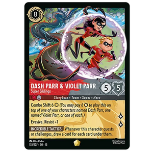 Disney Lorcana TCG - Dash Parr & Violet Parr Super Siblings - 133/204