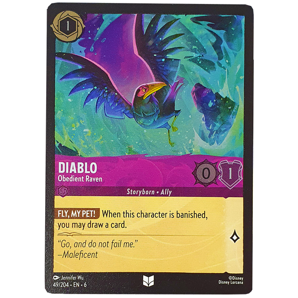 Disney Lorcana TCG - Diablo Obedient Raven - 49/204 - Uncommon - Cold Foil