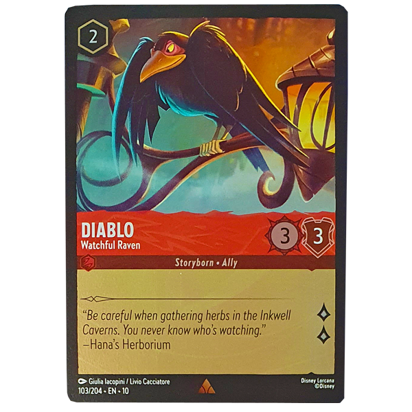 Disney Lorcana TCG - Diablo Watchful Raven - 103/204 - Cold Foil