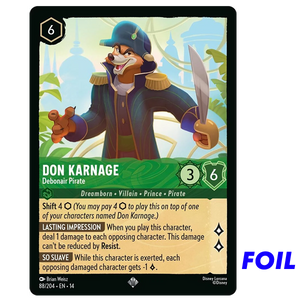 Disney Lorcana TCG - Don Karnage Debonair Pirate - 88/204 - Cold Foil